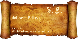 Wohner Edina névjegykártya